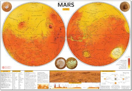 La mappa geografica di Marte in alta risoluzione