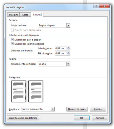 Word - Layout, imposta pagina, layout