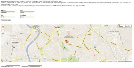 Google Maps con istruzioni e campi input