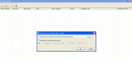 Schermata di SkypeLogView