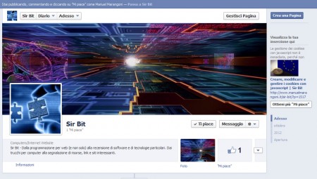 Pagina di Sir Bit su Facebook