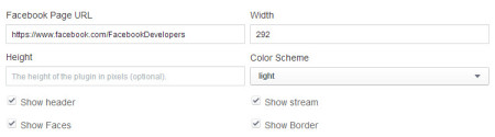 Facebook Like Box - opzioni
